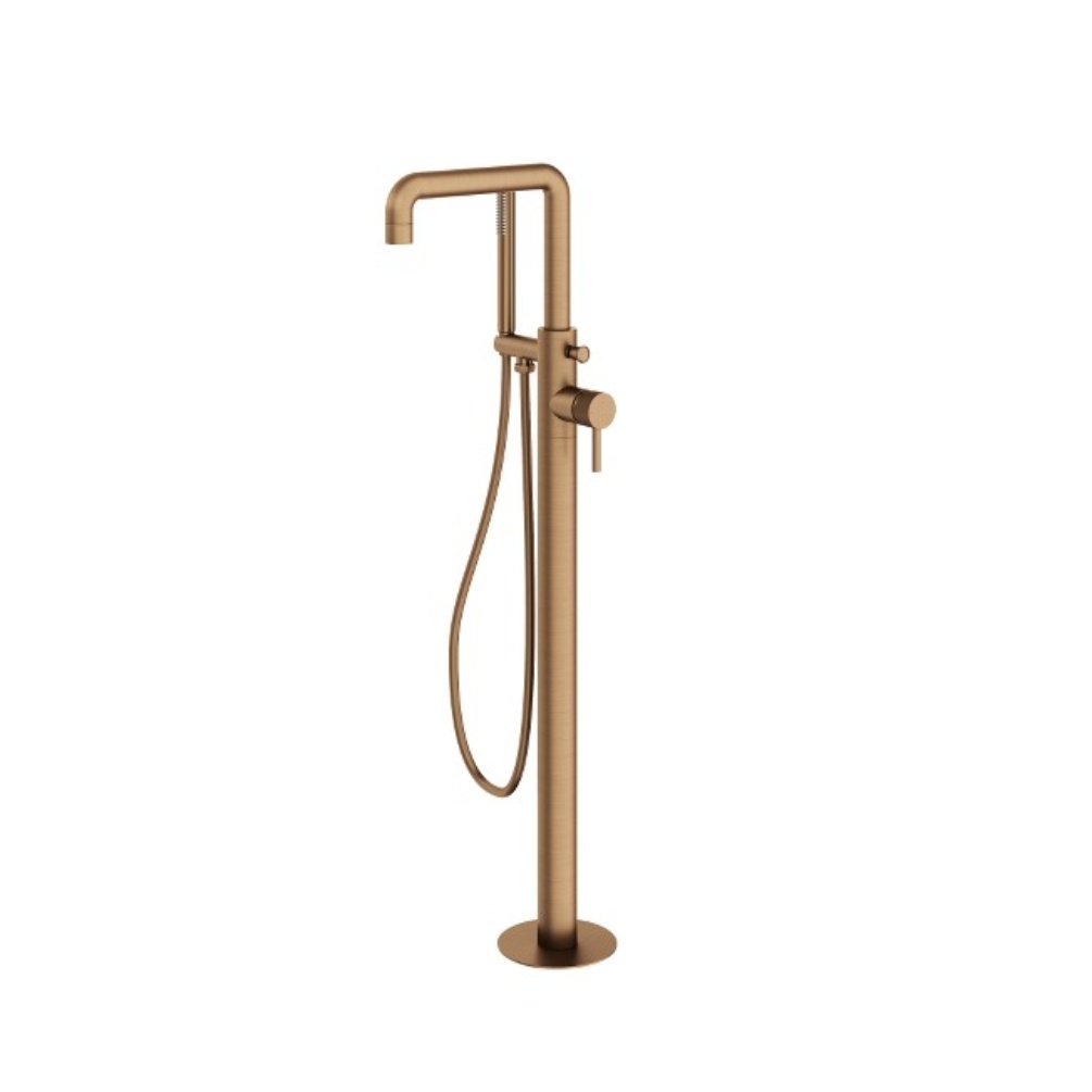 Product Cut out image of the Abacus Iso Pro Brushed Bronze Freestanding Bath Shower Mixer